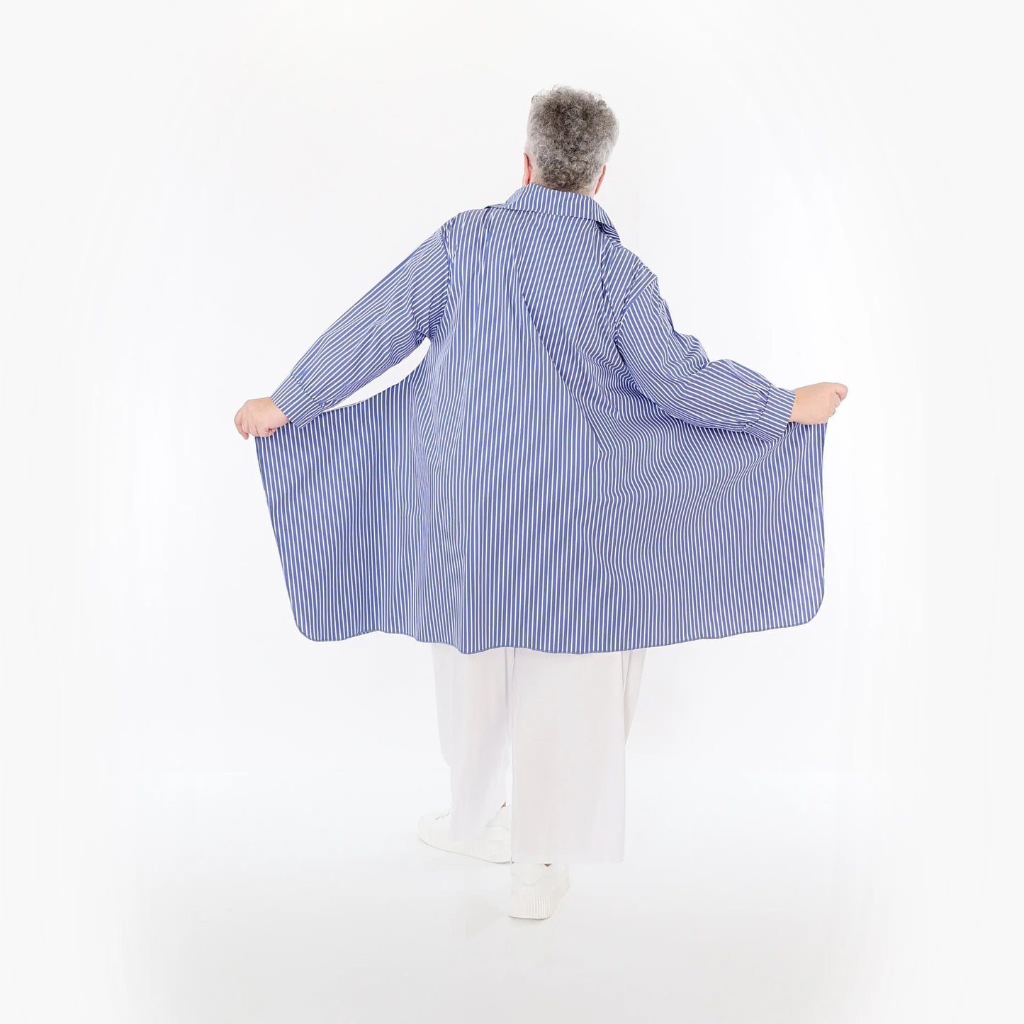 AKH Fashion 6917 Bluse, Blau-Weiß