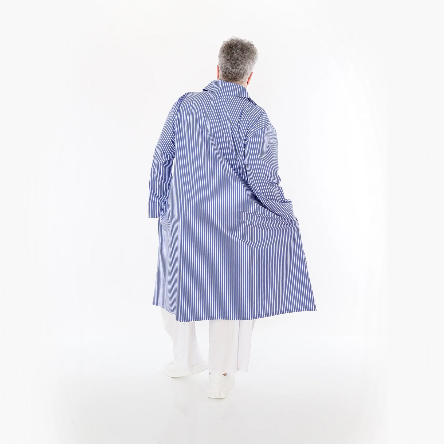 AKH Fashion 7057 Bluse, Blau-Weiß