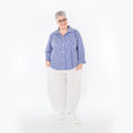 Chemisier AKH Fashion 7062, bleu-blanc