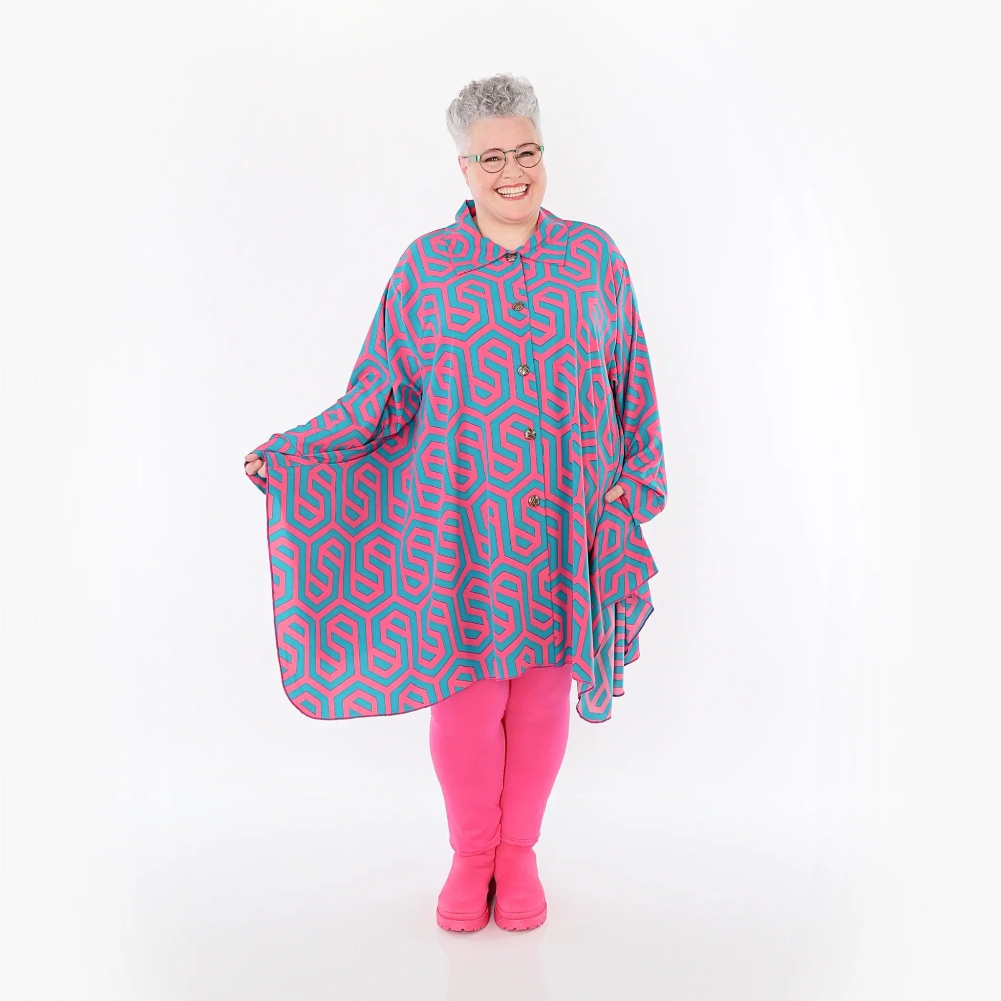 AKH Fashion Bluse 6917 AmazeMe, Fuchsia/Grün