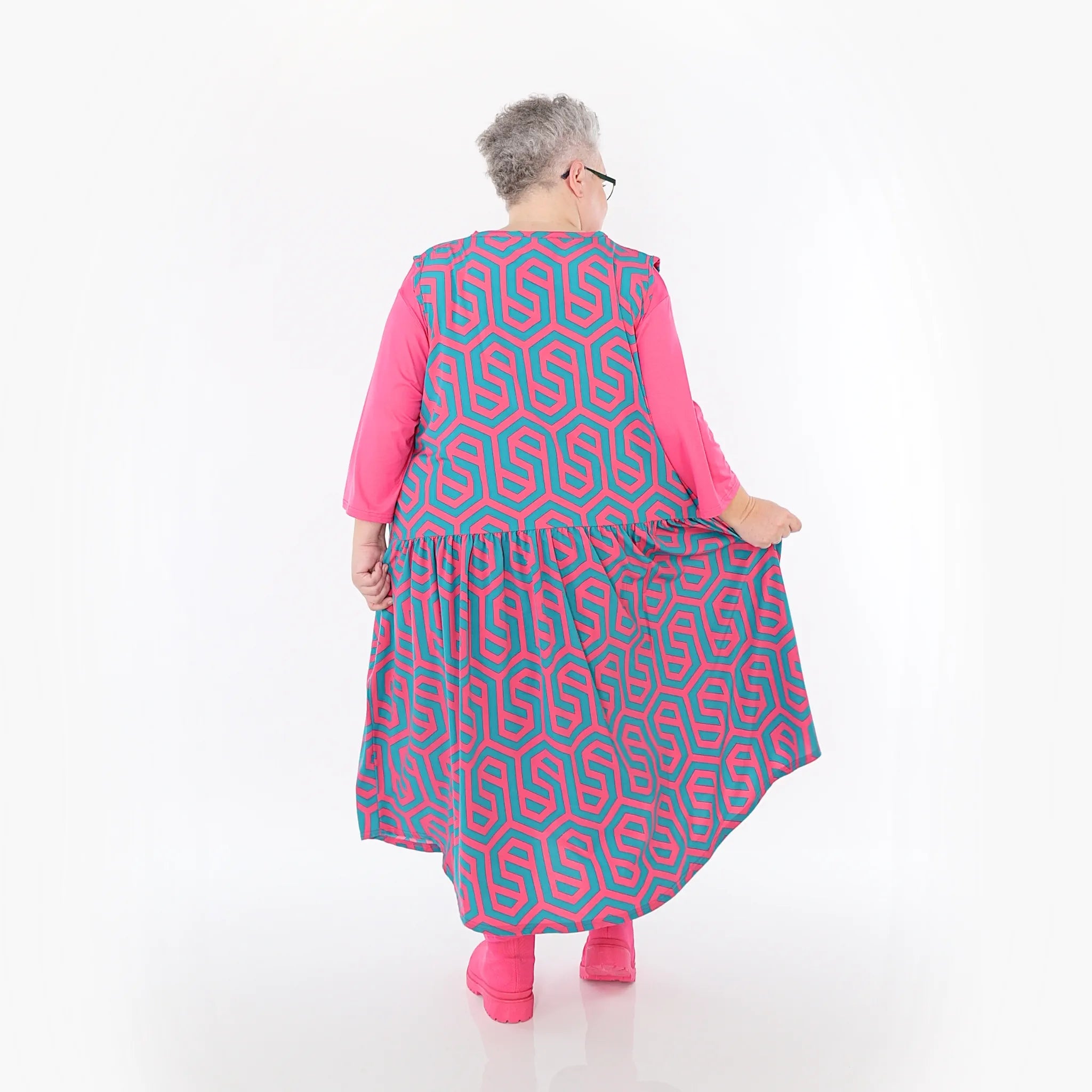 AKH Fashion 7058 Tunic, Fuchsia Green