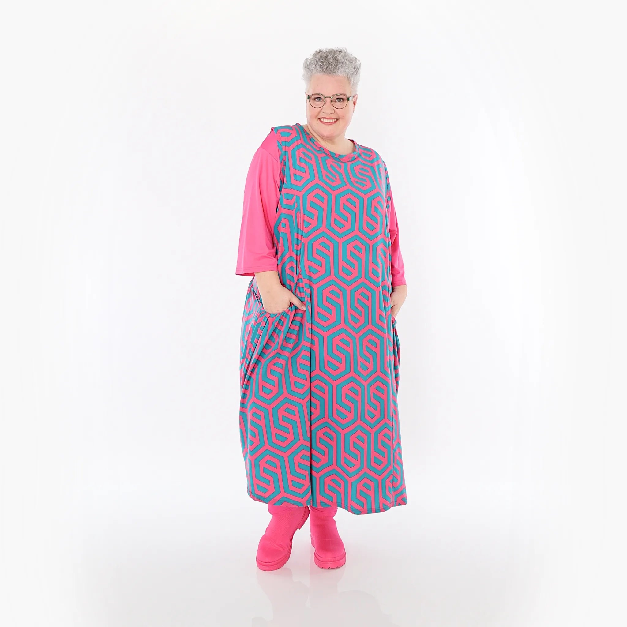 AKH Fashion 7058 Tunic, Fuchsia Green