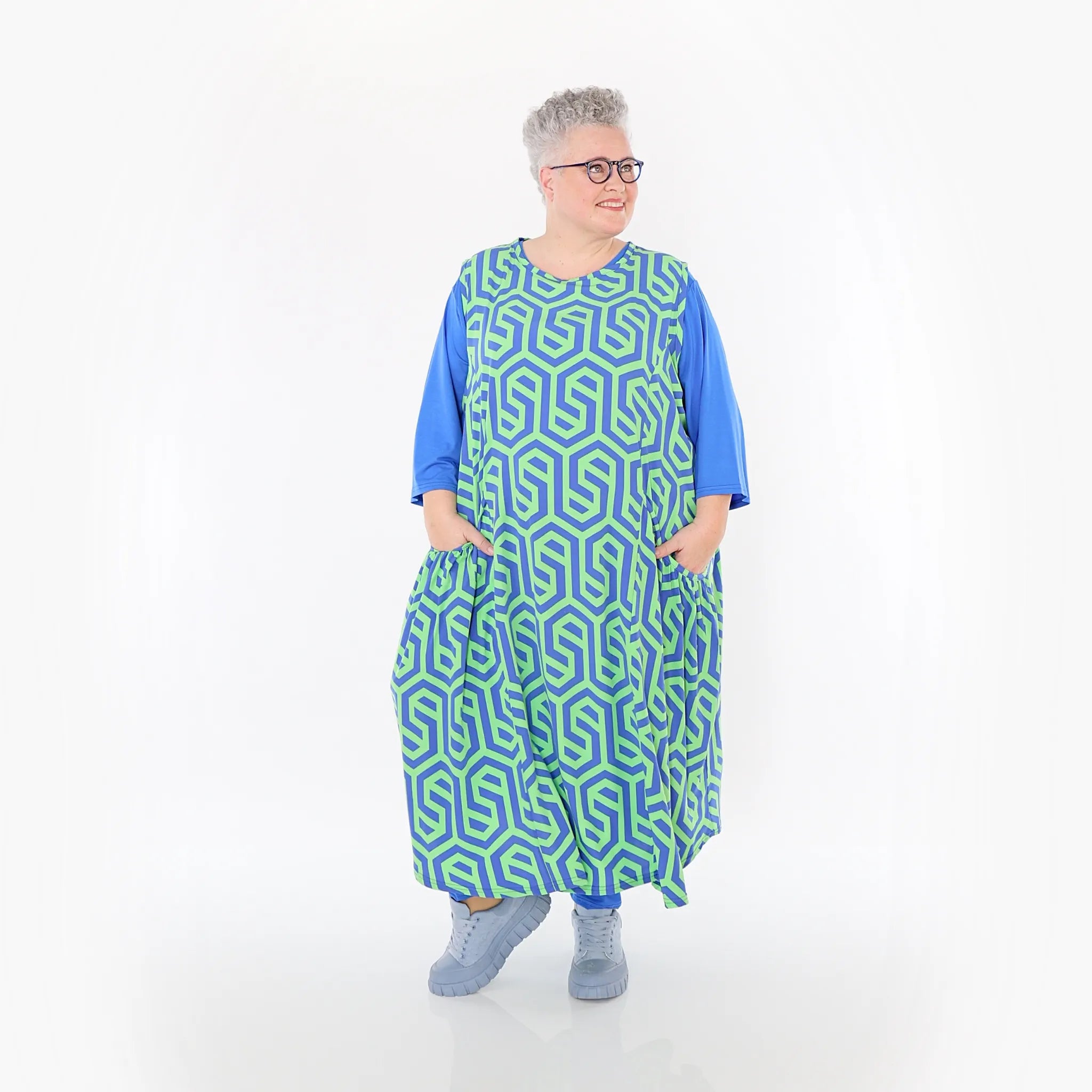 AKH Fashion Tunika 7058 AmazeMe, Lime/Blau