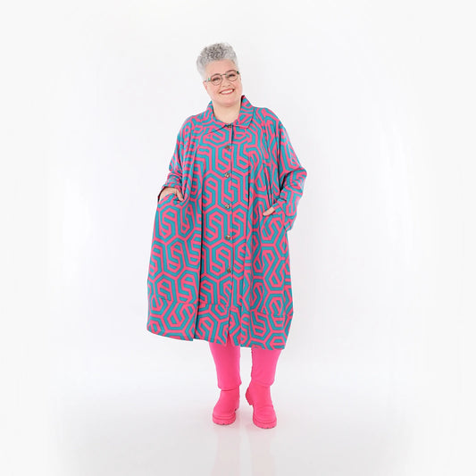 AKH Fashion 7061 Bluse, Fuchsia-Grün