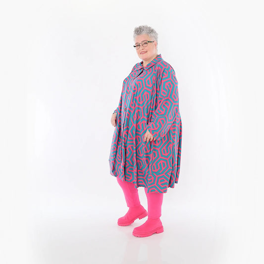 AKH Fashion 7061 Bluse, Fuchsia-Grün