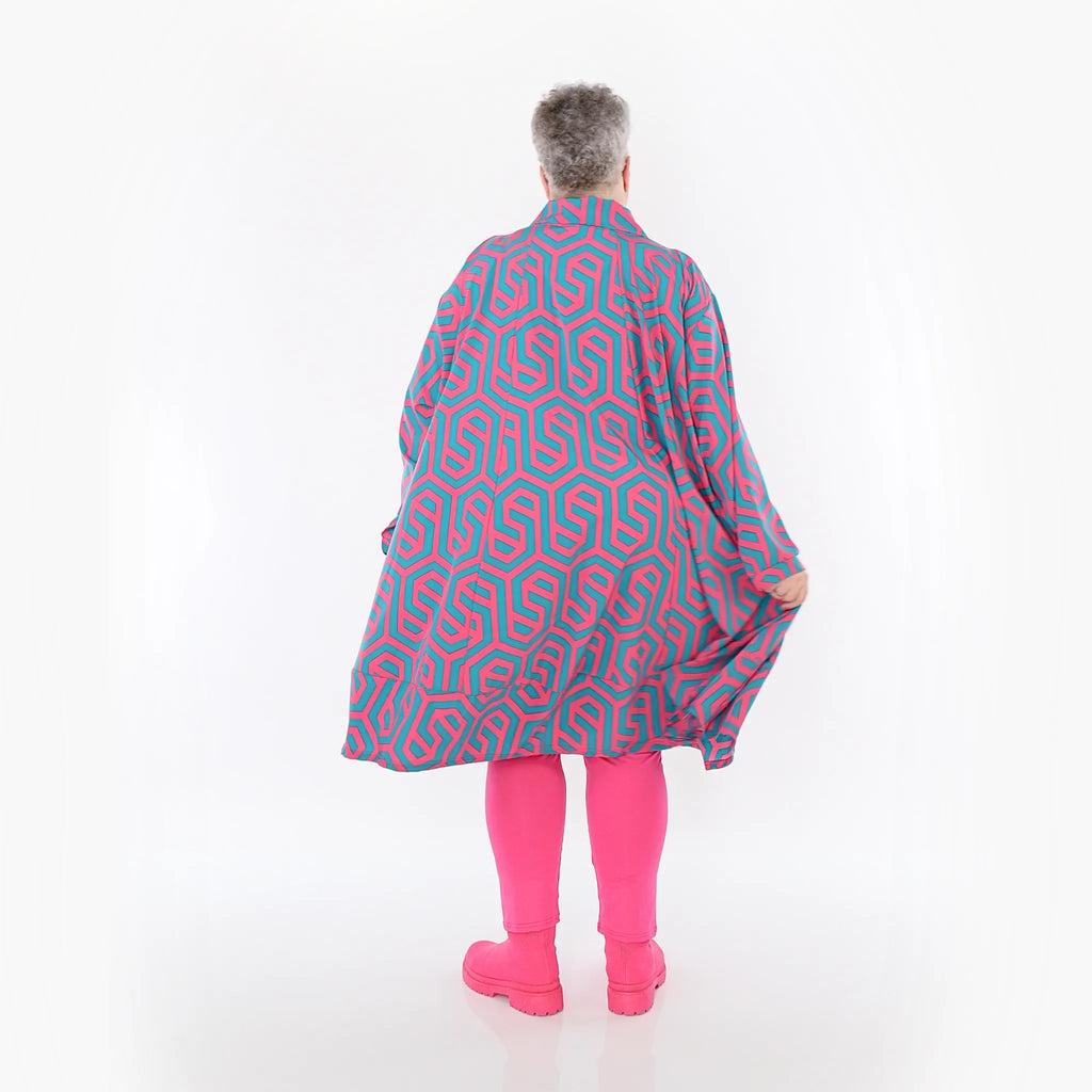 Chemisier AKH Fashion 7061, vert fuchsia