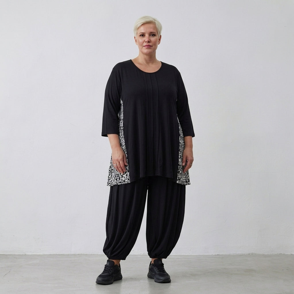 AKH Fashion Shirt 7069 Valenzia, Schwarz/Weiß