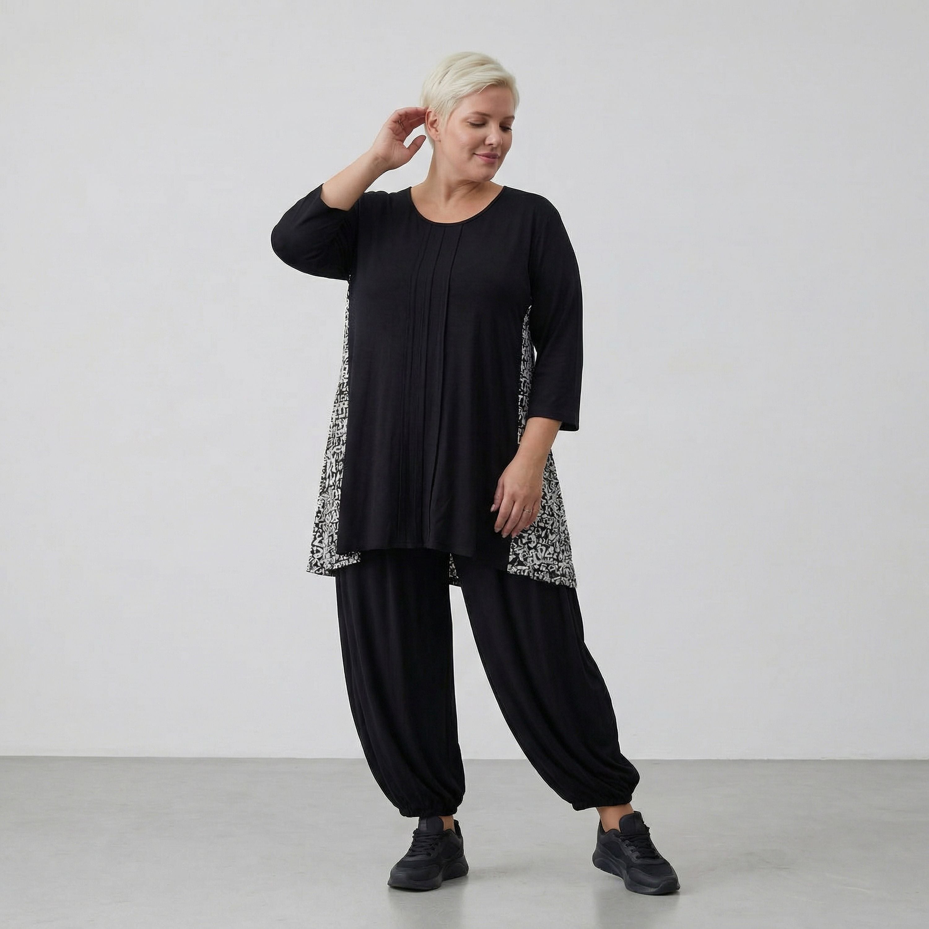 AKH Fashion Shirt 7069 Valenzia, Schwarz/Weiß