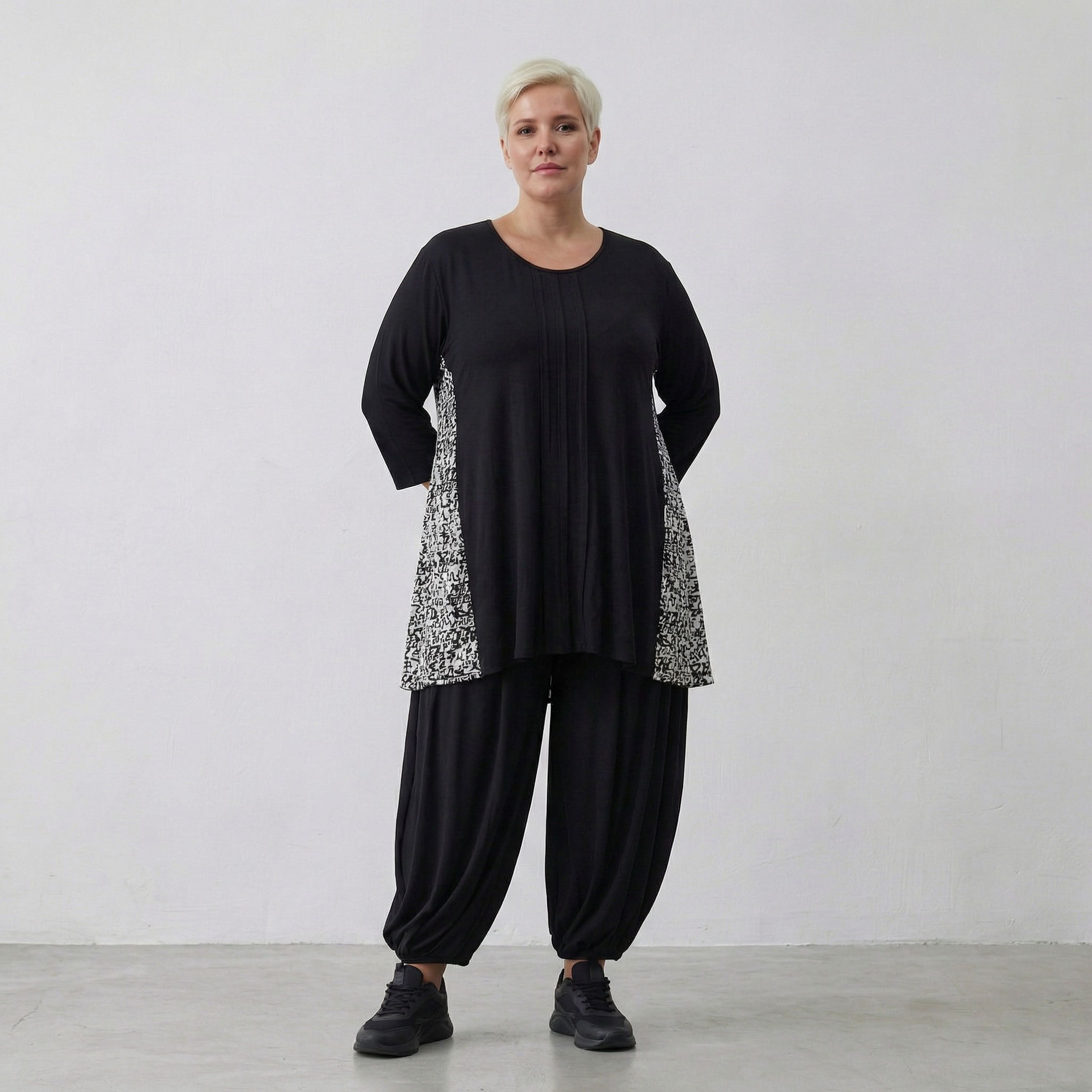 AKH Fashion Shirt 7069 Valenzia, Schwarz/Weiß