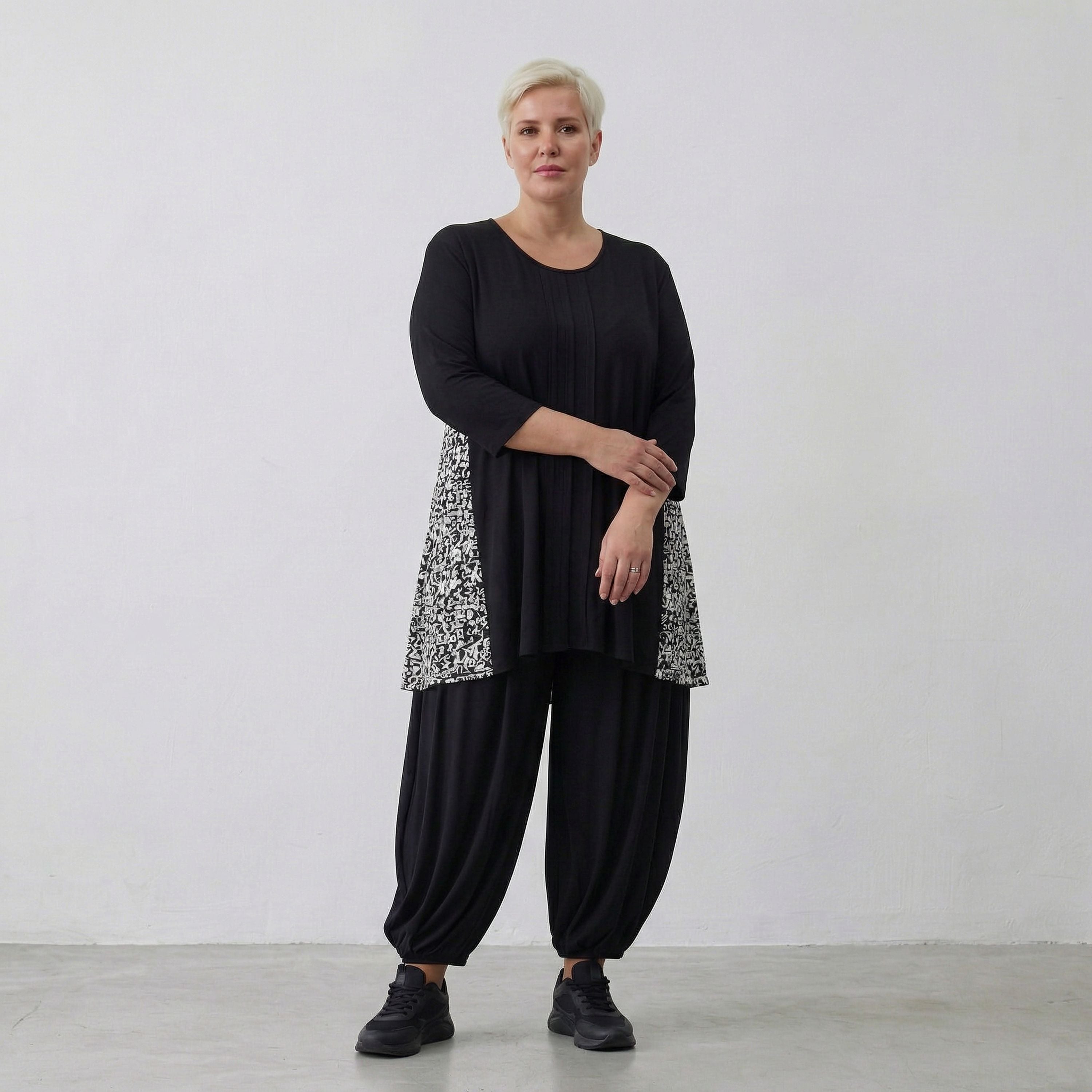 AKH Fashion Shirt 7069 Valenzia, Schwarz/Weiß