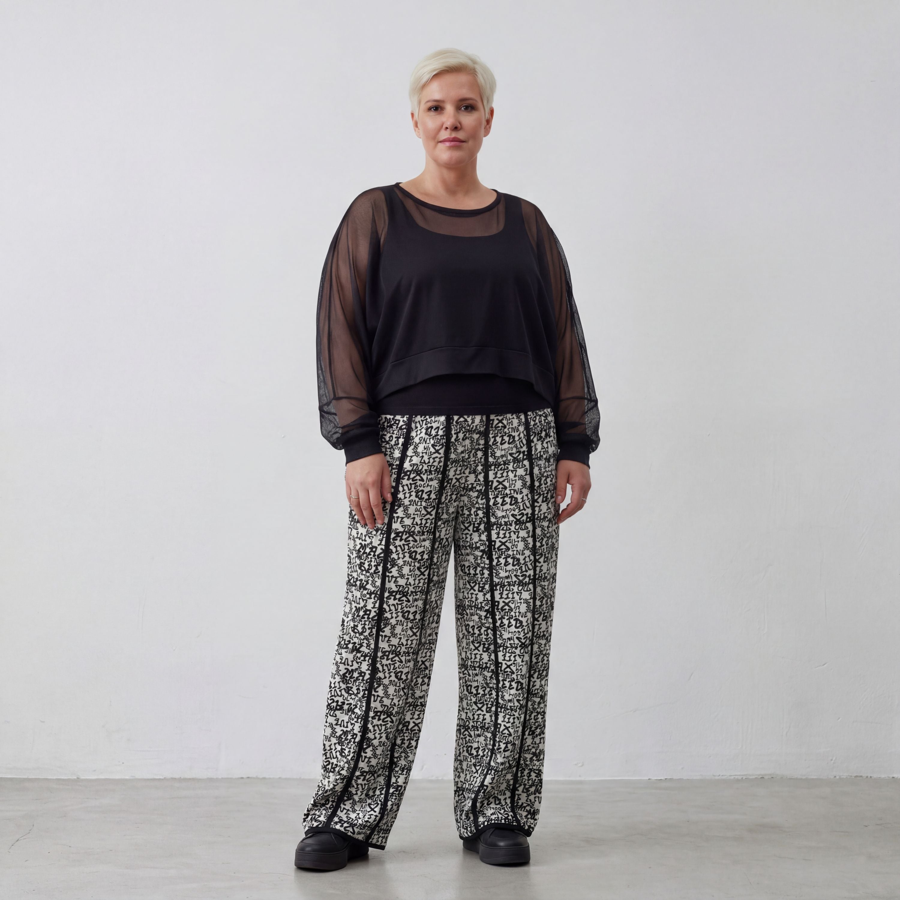 AKH Fashion Hose 7074 Valenzia, Schwarz/Weiß