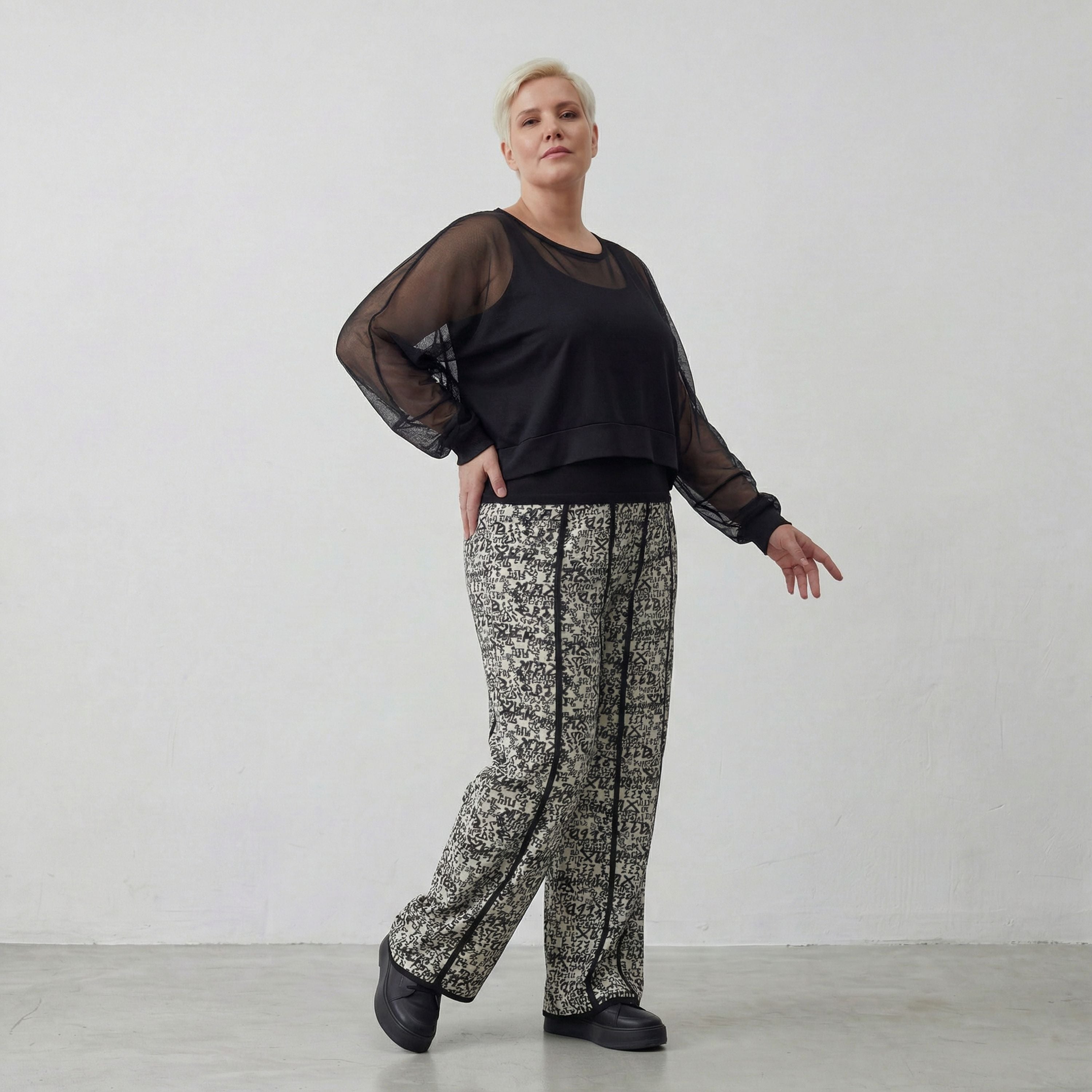 AKH Fashion Hose 7074 Valenzia, Schwarz/Weiß