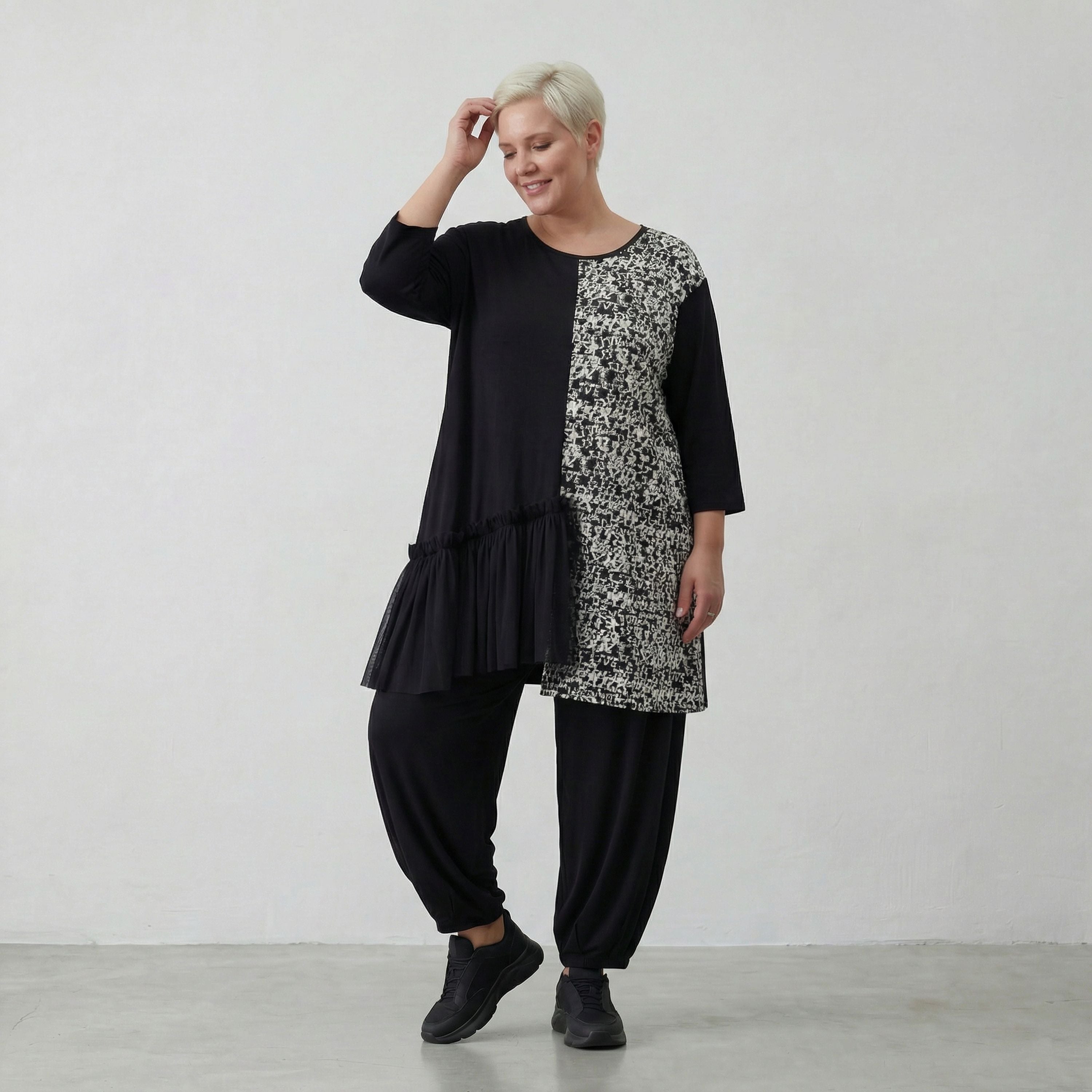 AKH Fashion Shirt 7075 Valenzia, Schwarz/Weiß
