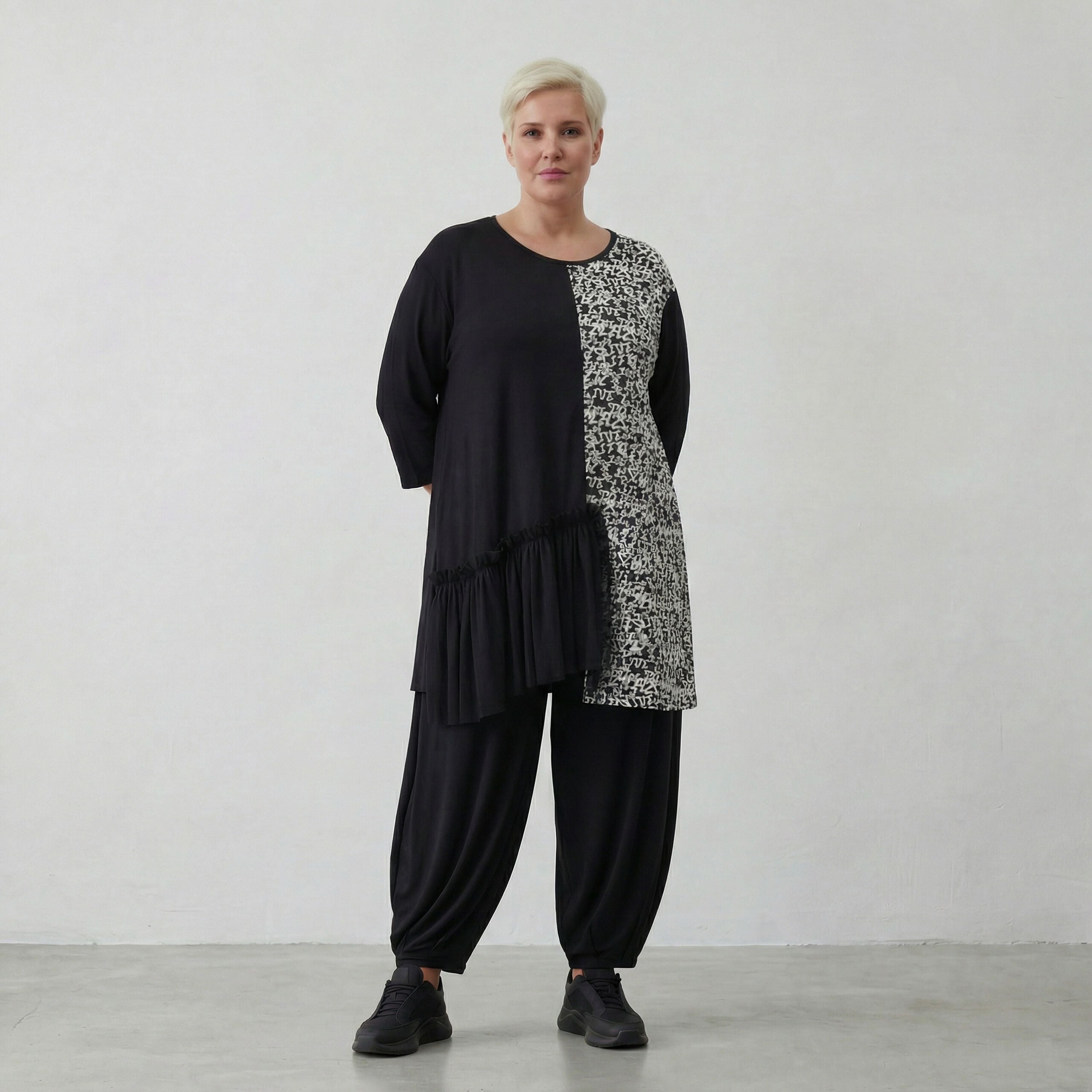 AKH Fashion Shirt 7075 Valenzia, Schwarz/Weiß