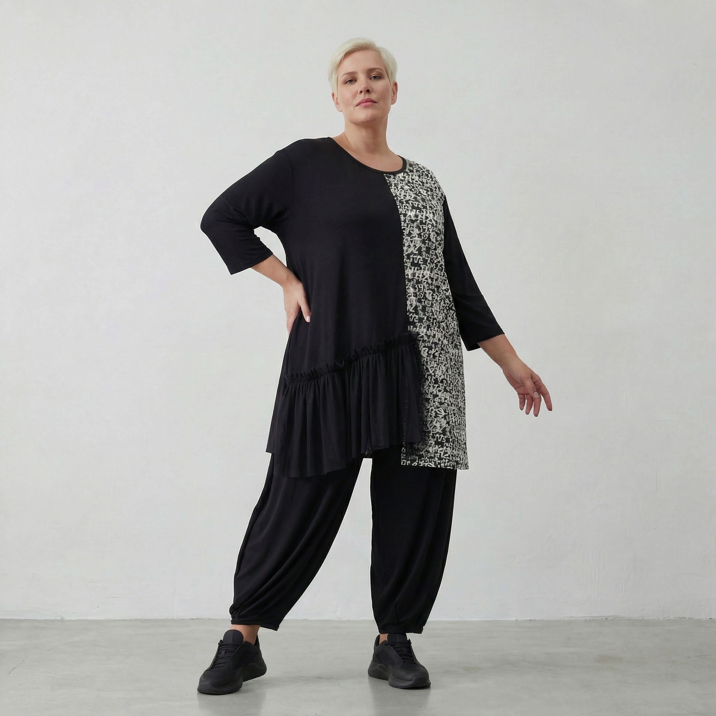 AKH Fashion Shirt 7075 Valenzia, Schwarz/Weiß