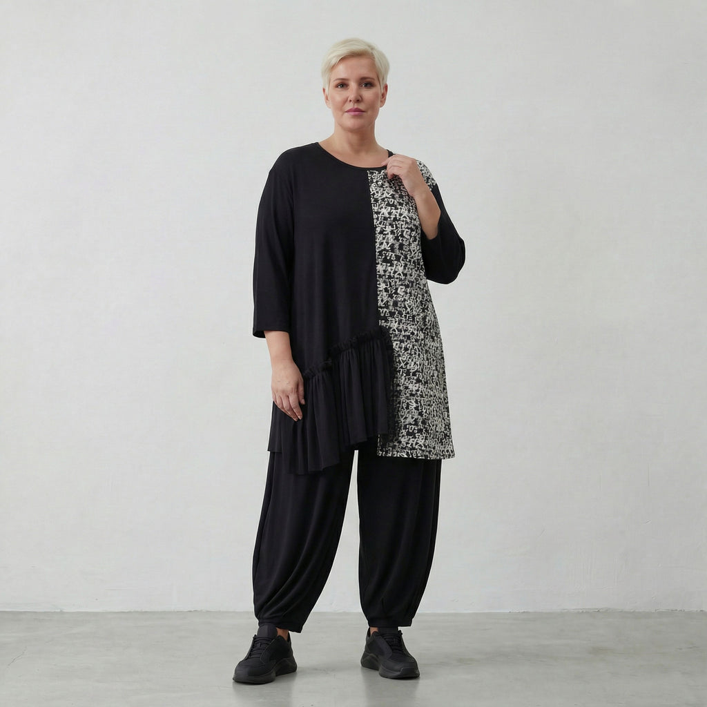 AKH Fashion Shirt 7075 Valenzia, Schwarz/Weiß