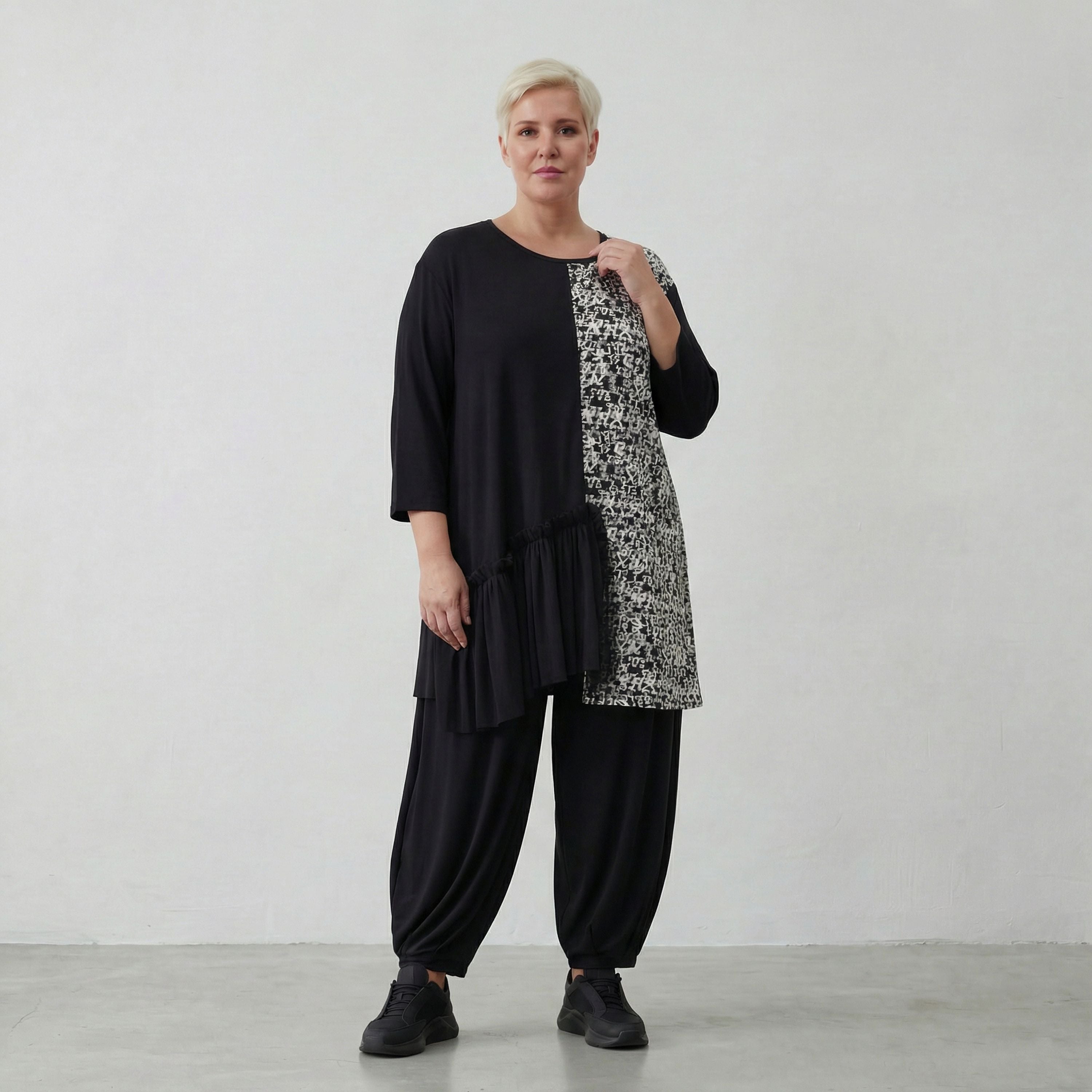 AKH Fashion Shirt 7075 Valenzia, Schwarz/Weiß