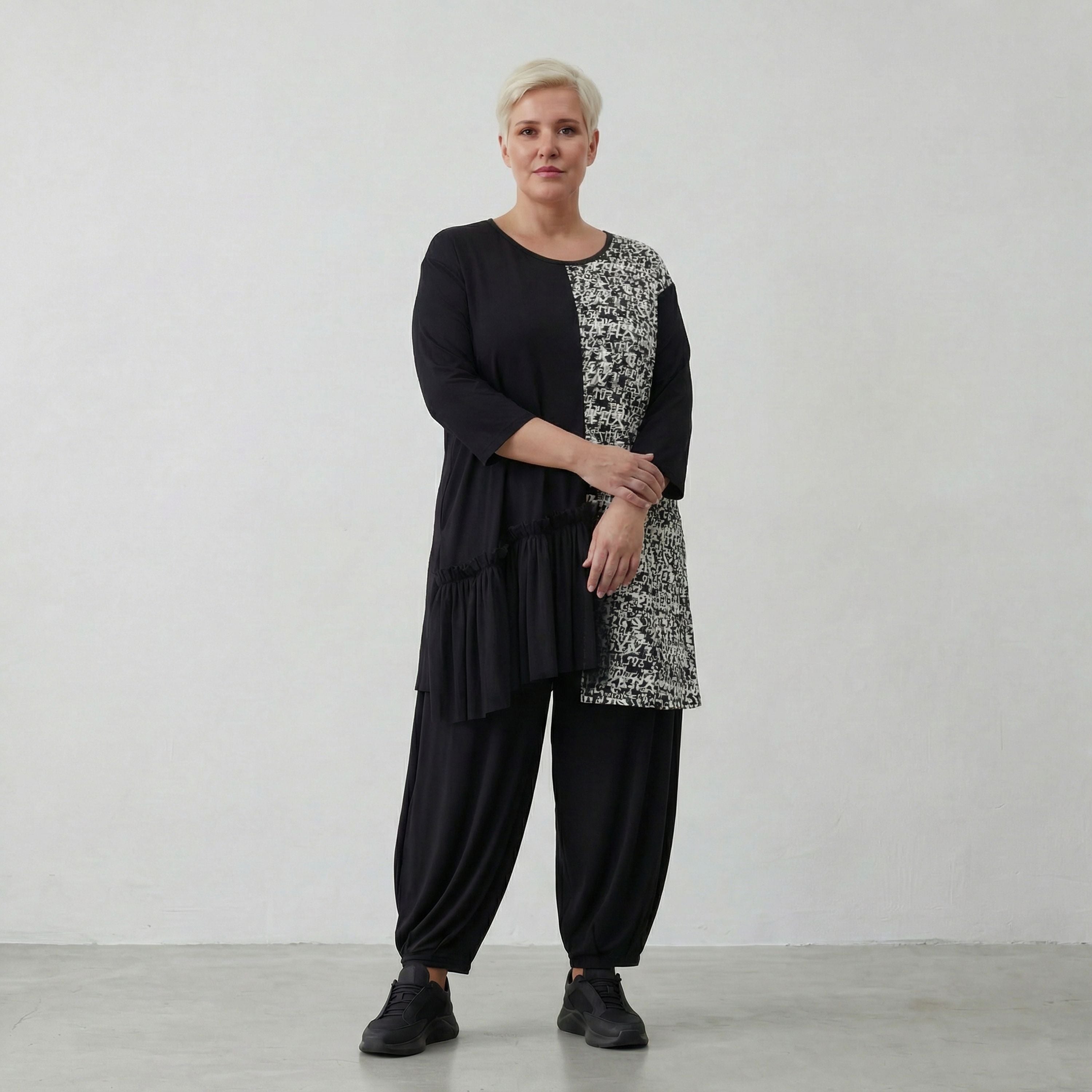 AKH Fashion Shirt 7075 Valenzia, Schwarz/Weiß