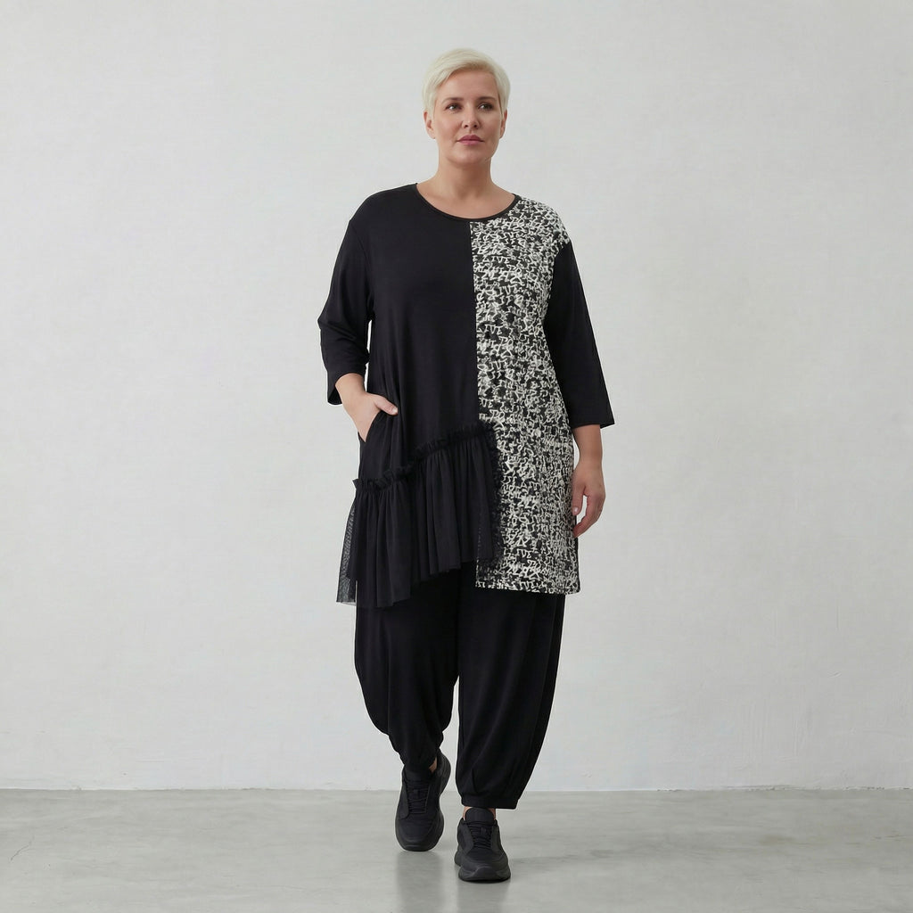 AKH Fashion Shirt 7075 Valenzia, Schwarz/Weiß