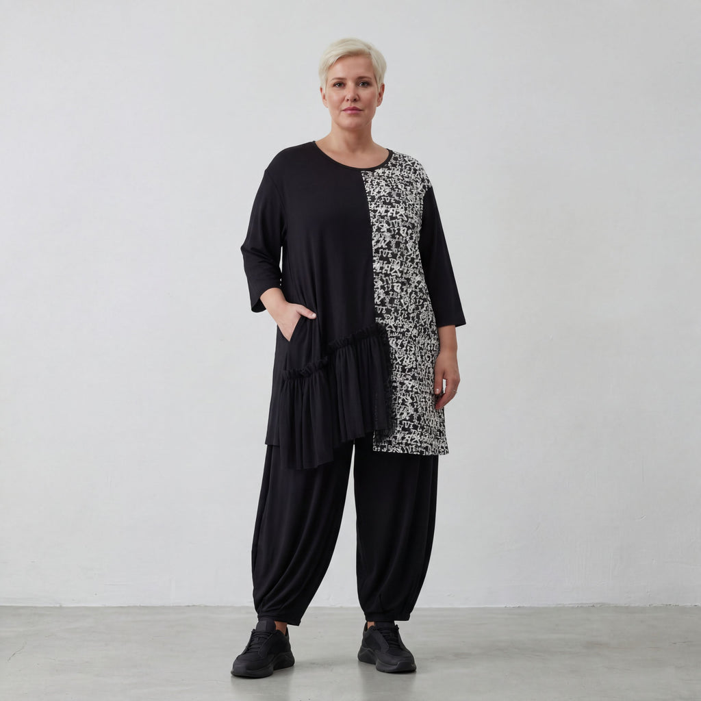 AKH Fashion Shirt 7075 Valenzia, Schwarz/Weiß