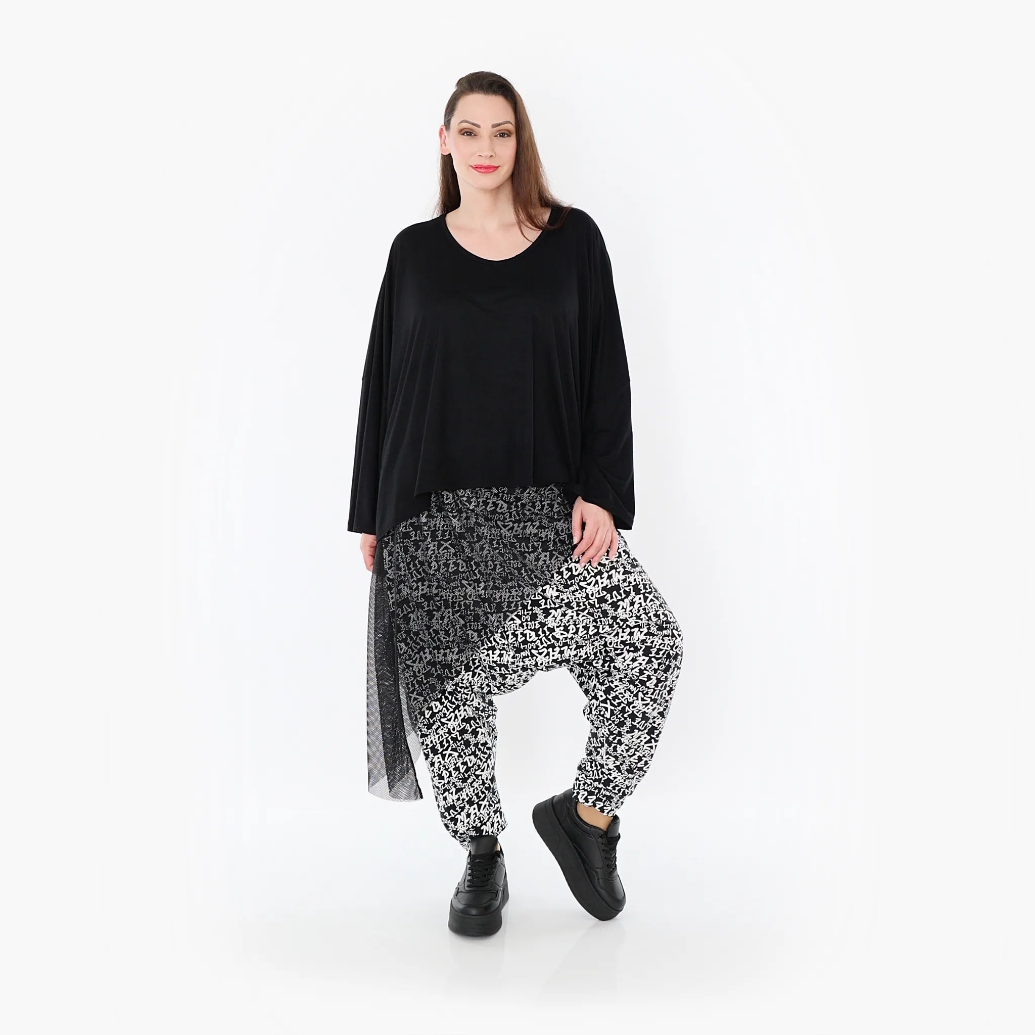 AKH Fashion 6992 Trousers, Black and White