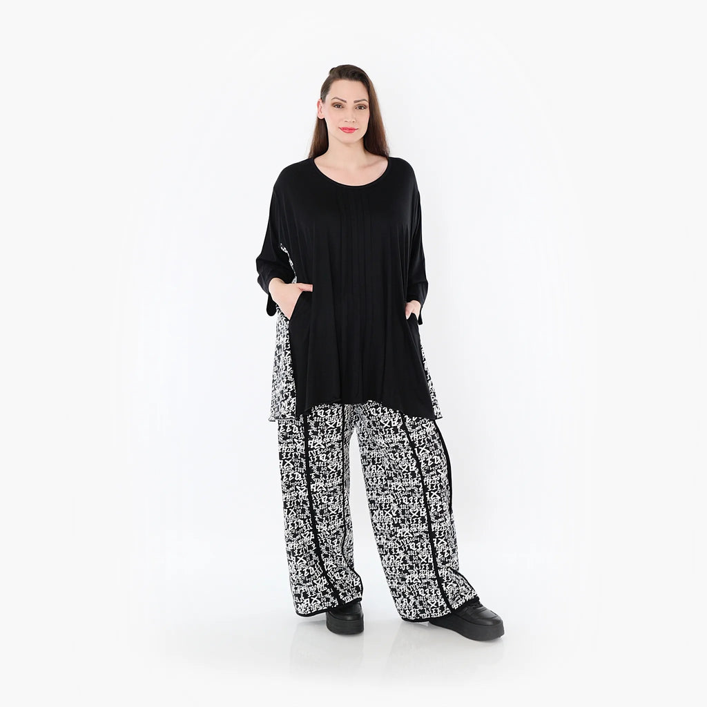 AKH Fashion 7069 Big Shirt, Black and White