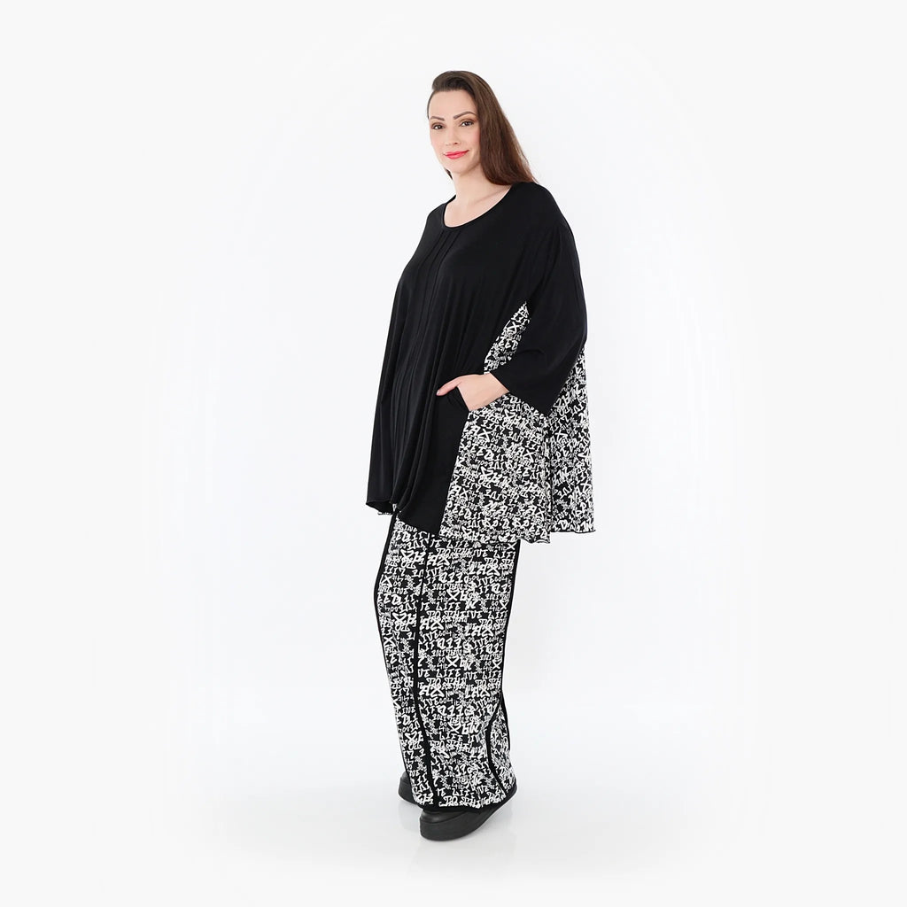 AKH Fashion 7069 Big Shirt, Black and White
