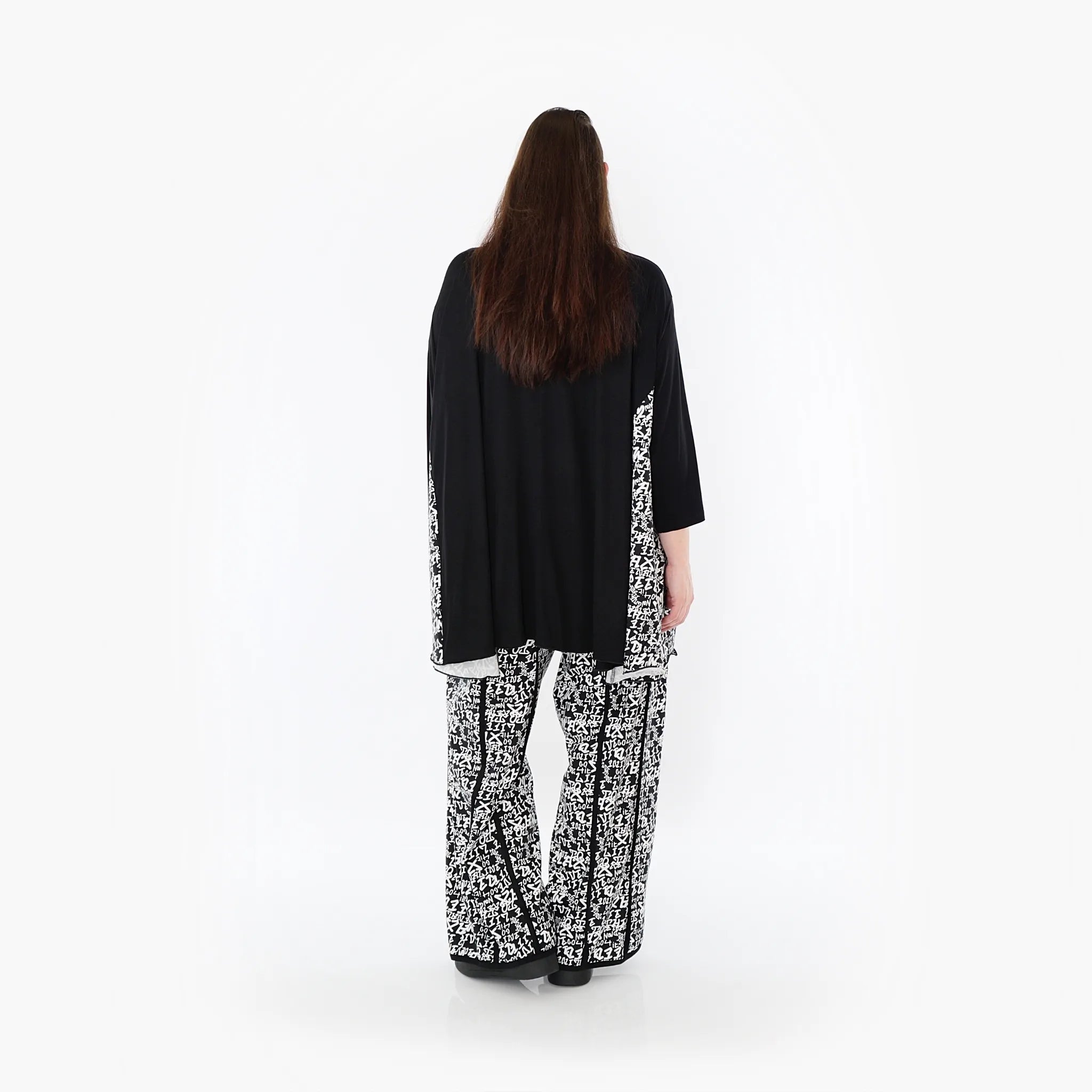 AKH Fashion 7069 Big Shirt, Black and White