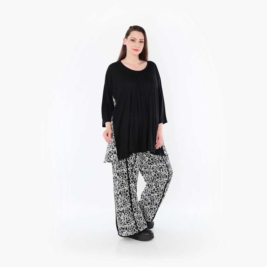 AKH Fashion 7069 Big Shirt, Black and White