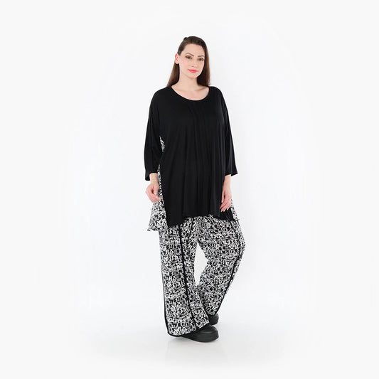 AKH Fashion 7069 Big Shirt, Schwarz-Weiß