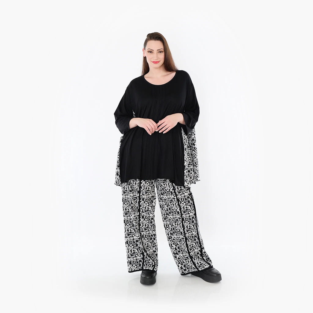 AKH Fashion 7069 Big Shirt, Black and White