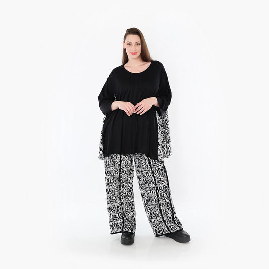 AKH Fashion 7069 Big Shirt, Schwarz-Weiß