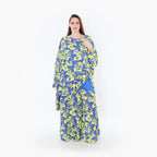 Chemise grande taille AKH Fashion 6911, bleu-jaune