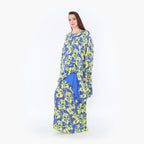 Chemise grande taille AKH Fashion 6911, bleu-jaune