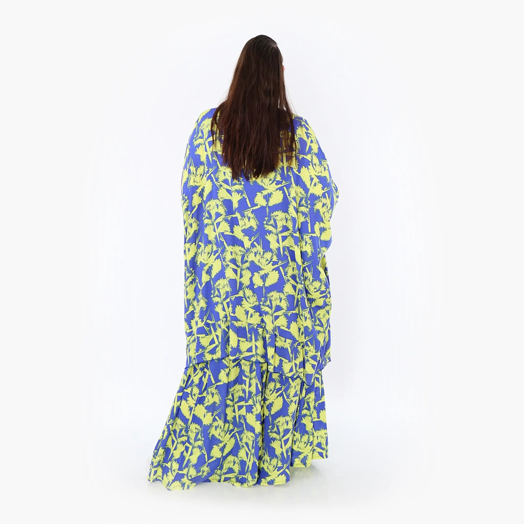 Chemise grande taille AKH Fashion 6911, bleu-jaune