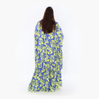 Chemise grande taille AKH Fashion 6911, bleu-jaune