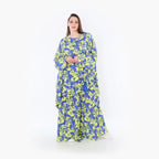 Chemise grande taille AKH Fashion 6911, bleu-jaune