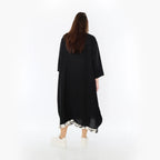 AKH Fashion 7071 Kleid, Schwarz-Ecru