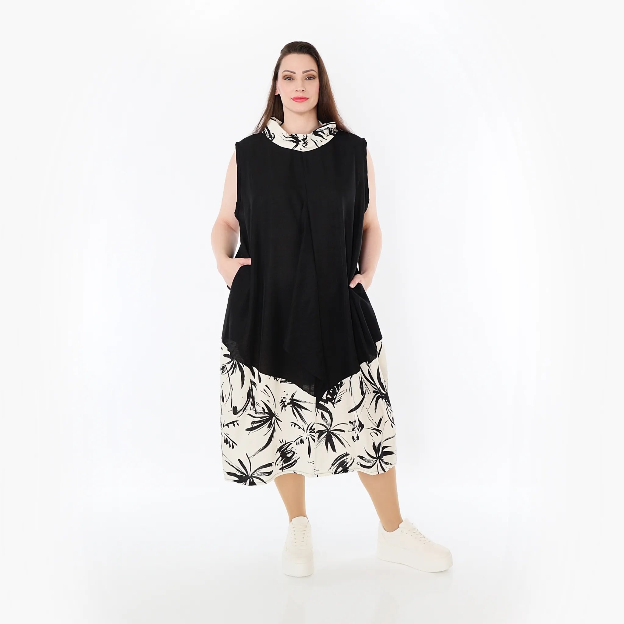 AKH Fashion Tunika 7072 Anna, Schwarz/Ecru