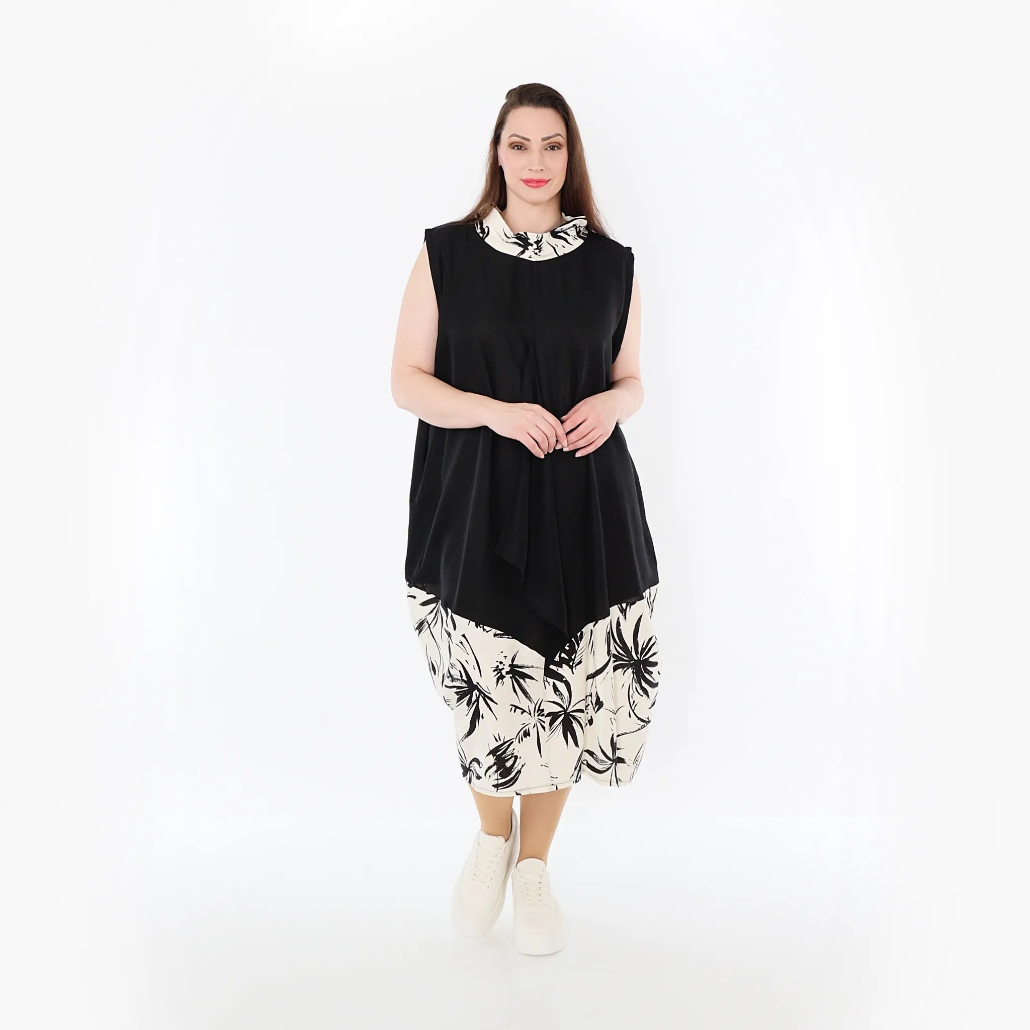 AKH Fashion Tunika 7072 Anna, Schwarz/Ecru