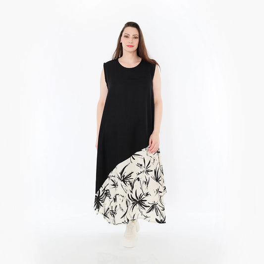 AKH Fashion 7073 Tunika, Schwarz-Ecru