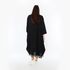 AKH Fashion 7071 Dress, Black-Ecru