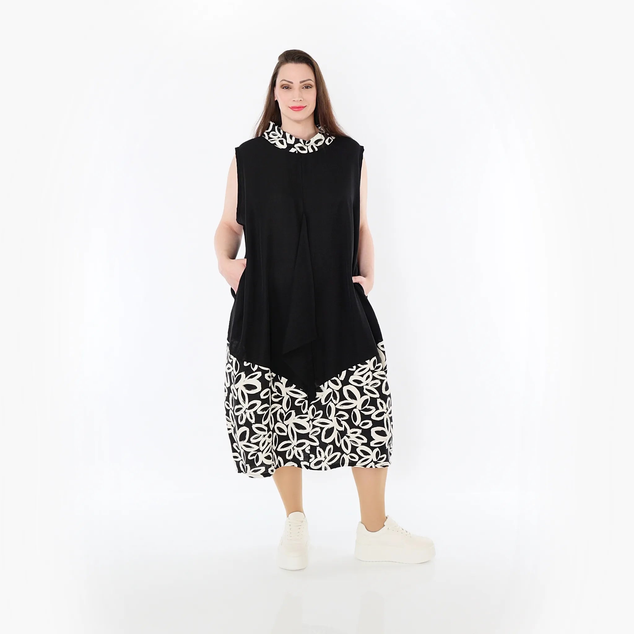 AKH Fashion Tunika 7072 Mara, Schwarz/Ecru