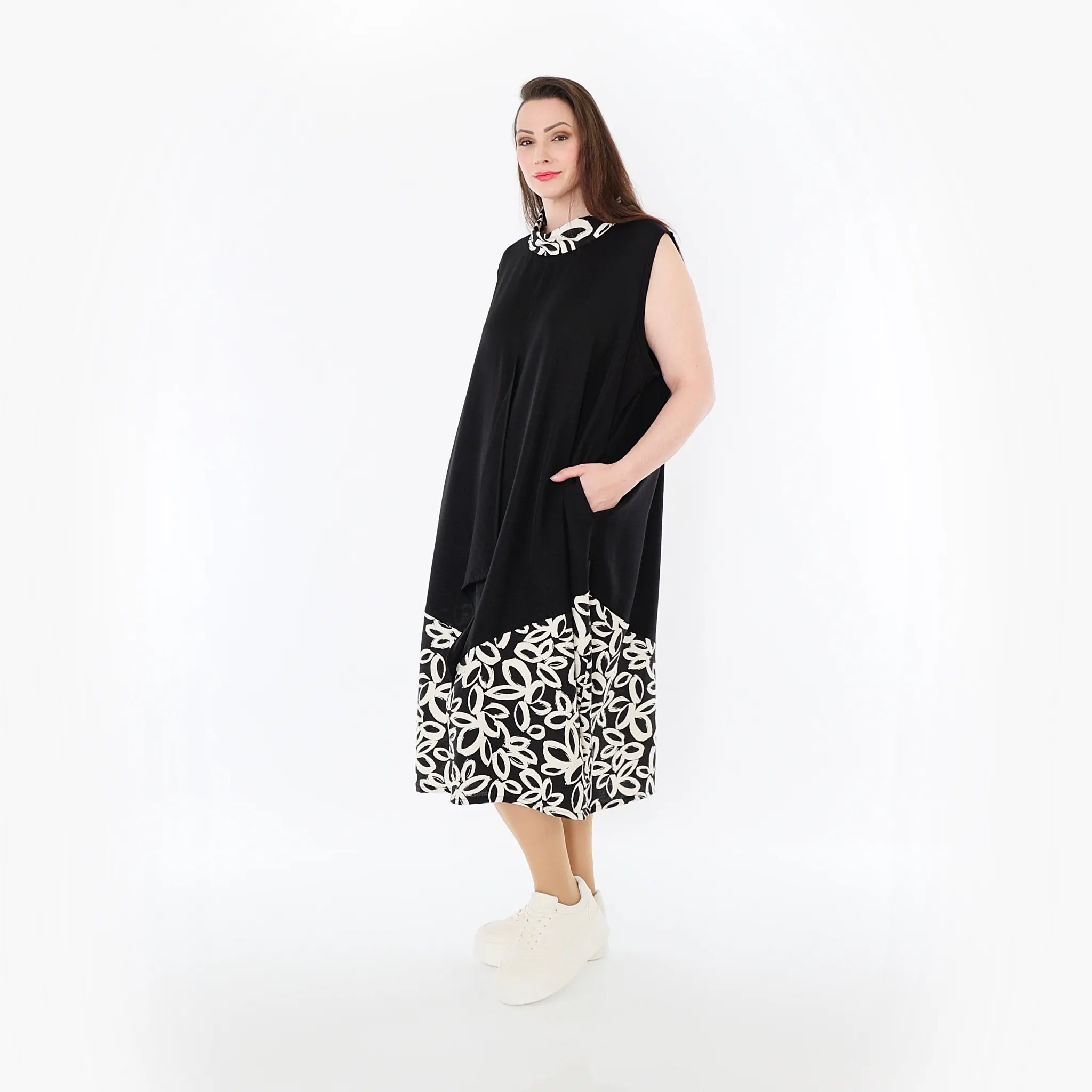 AKH Fashion Tunika 7072 Mara, Schwarz/Ecru