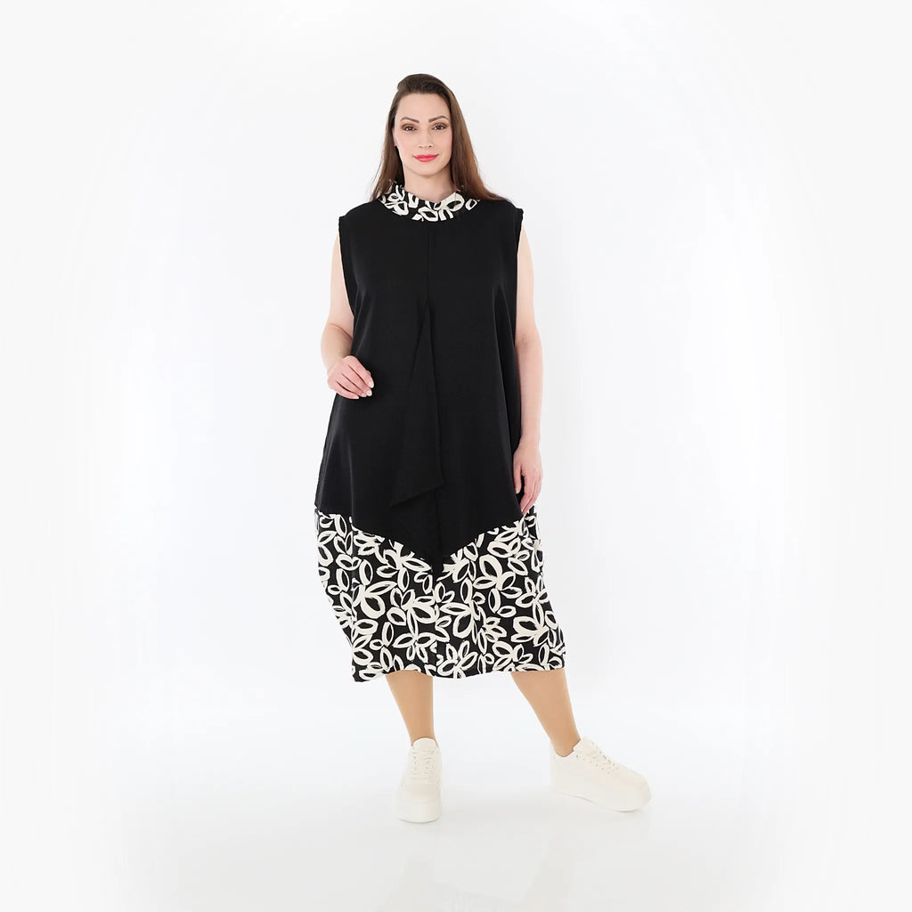 AKH Fashion Tunika 7072 Mara, Schwarz/Ecru