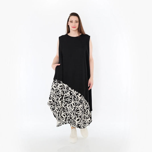 AKH Fashion 7073 Tunika, Schwarz-Ecru