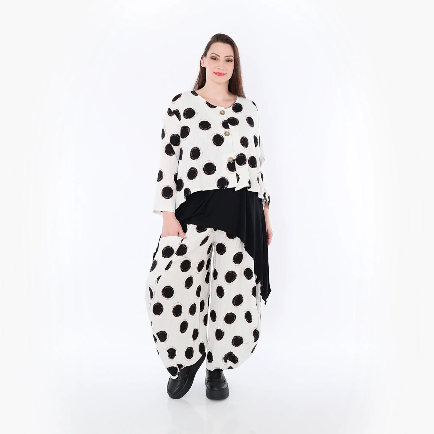 AKH Fashion 130 Jacke, Ecru-Schwarz-Cognac