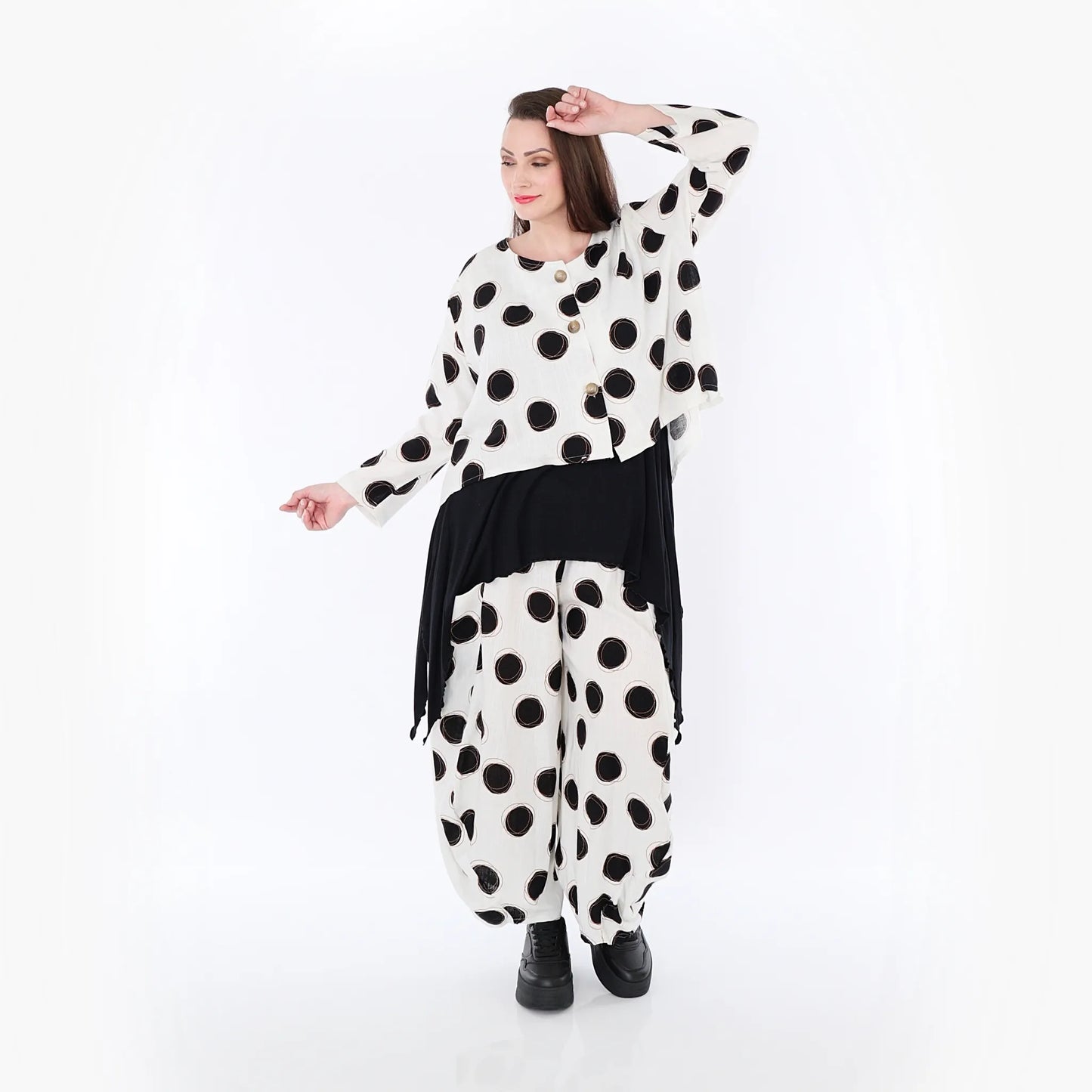 AKH Fashion 130 Jacke, Ecru-Schwarz-Cognac