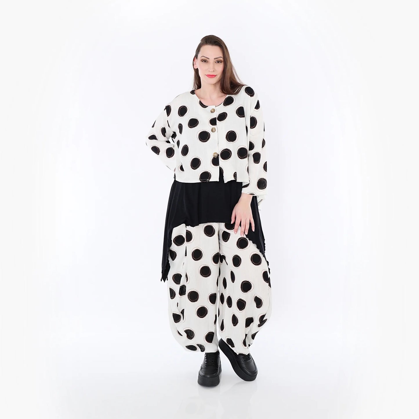 AKH Fashion 130 Jacke, Ecru-Schwarz-Cognac