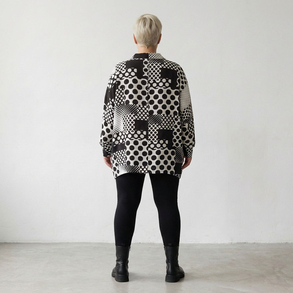 AKH Fashion Jacke 2222 PrettyInDots, Schwarz/Weiß